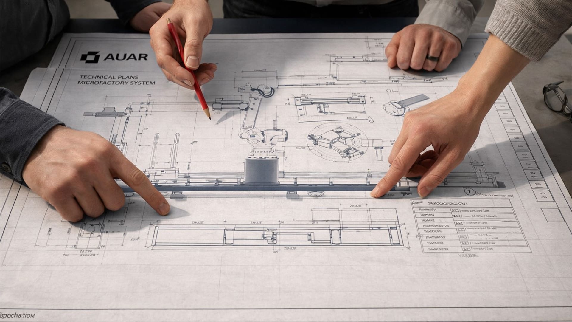 Technical plans used for a 3D product visualisation project