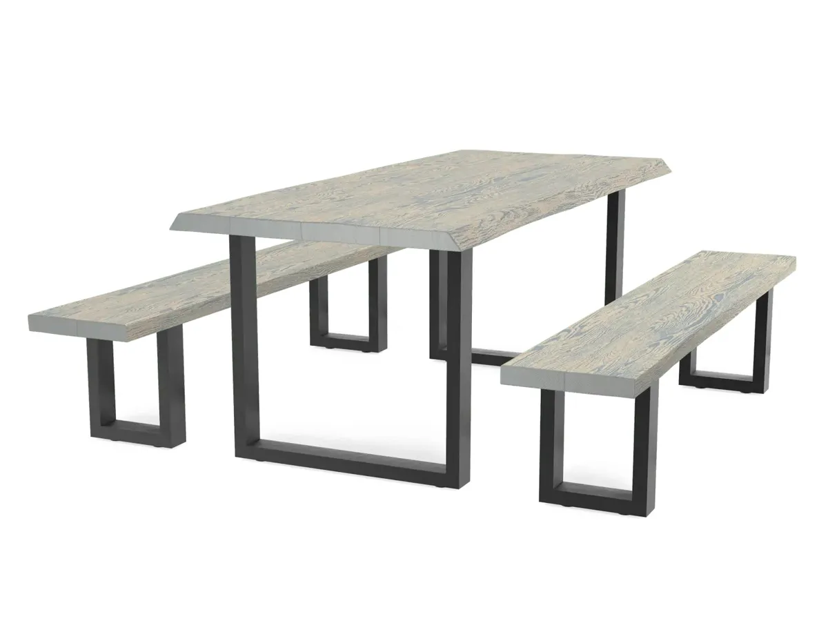 Square frame unwelded, rustic live edge, grey wash